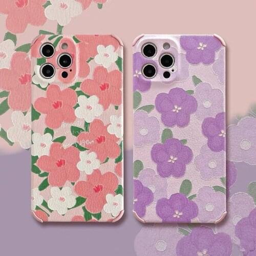Retro sweet sakura art kawaii girls japanese Phone Case For iPhone 11 12 Pro Max Xr Xs Max 7 8 Plus X 7Plus case Cute Soft Cover