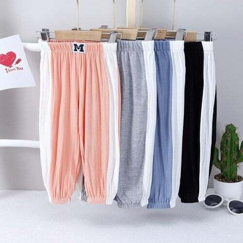 Tidal New Combination Color Trousers Children Anti Mosquito Pants Casual Loose Knickerbockers Summer Thin Kids Pants