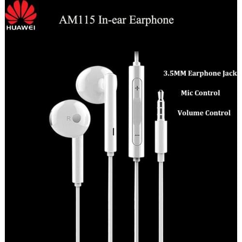 Original Huawei AM115 3.5mm Earphone Built-in Mic With Volume Control For Honor 8 9 10 V10 Mate 7 8 9 P9 P10 Plus P7 P8 P9 Lite
