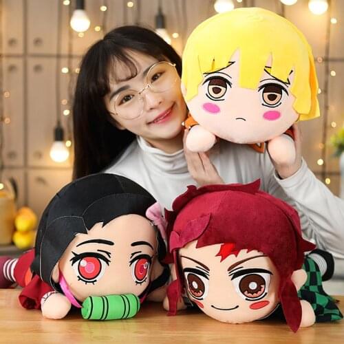 Demon Slayer Kimetsu no Yaiba Kamado Tanjirou Nezuko Agatsuma Zenitsu Cosplay Plush Pillow Cartoon Doll Kids Toys Holiday Gift
