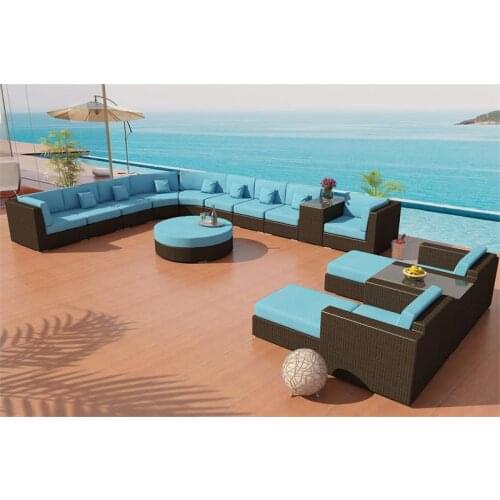 Factory direct sale high quality low cost PE rattan sleeper european classic sofa