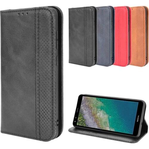 Luxury Retro Slim Leather Flip Cover For Nokia C01 Plus Case 5.45" Wallet Card Stand Magnetic Book Cover For Nokia C01Plus Cases