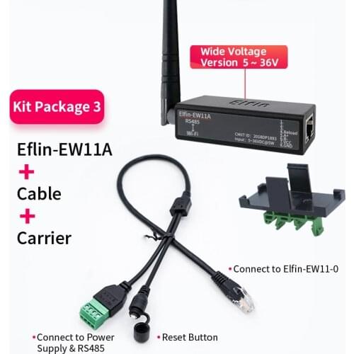 Wide DC Input 5~18VDC Elfin-EW11A data transfer via Wi-Fi Support RS232/RS485 to Ethernet/Wi-Fi Conversion