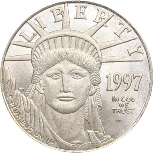 United States 1997 W In God We Trust Liberty US Coin $25 Quarter Ounce 1/4 OZ Bullion Silver Plated Copy Commemorative Coins