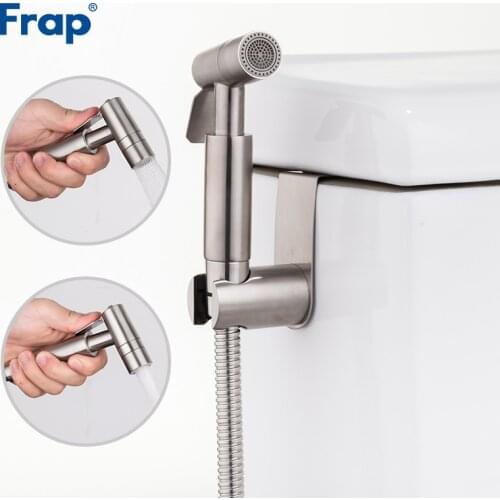 Frap New Arrival Handheld Bidet Spray Toilet Shattaf Sprayer Heads Bidet Faucet Brushed Nickel 304 Stainless Steel Y50005