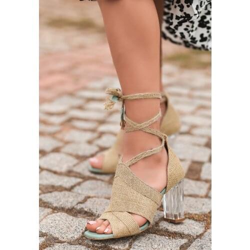 Stylish Luxury wire Mesh Detailed Heels Shoes