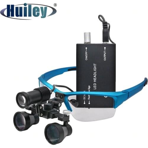 420-620 mm Dental Loupe 2.5X Binocular Magnifier Dental Glasses Surgical Operation Spotlight Head Light Long Working Distance