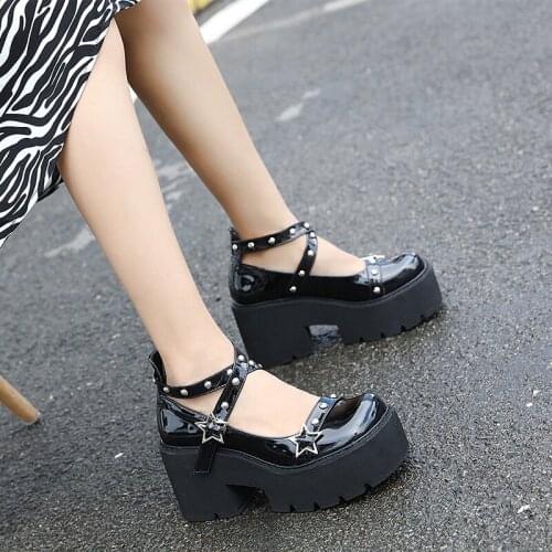2021New Brand Female Lolita Cute Mary Janes Pumps Platform Wedges High Heels womens Pumps Sweet Gothic Punk Shoes Cosplay Shoes