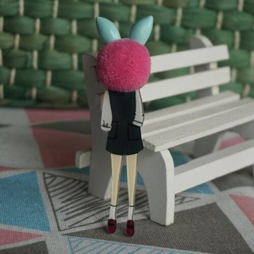 Woman lovely brooch girl rabbit ear Brooches model Cute brooch pins Jewelry Accessories badges gifts Drop-Shipping