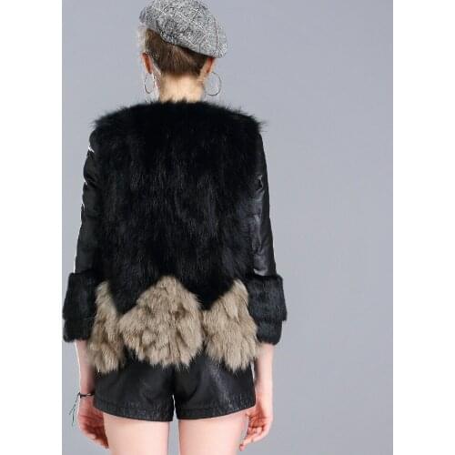 Raccoon Dog Fur Coat Female Jacket PU Leather Autumn Winter Coat Women Clothes 2020 Korean Vintage Tops Manteau Femme ZT4860