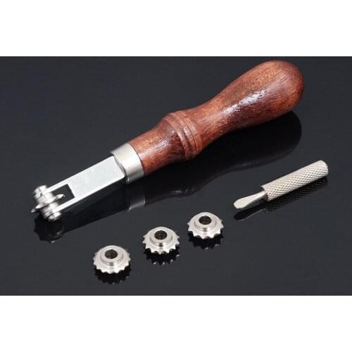 1Set 4Wheels 3mm,3.5mm,4mm,5mm DIY Leather Spacer Wheel Scribing Trace Spacing Leather Perforating Fine Handwork Artifact New