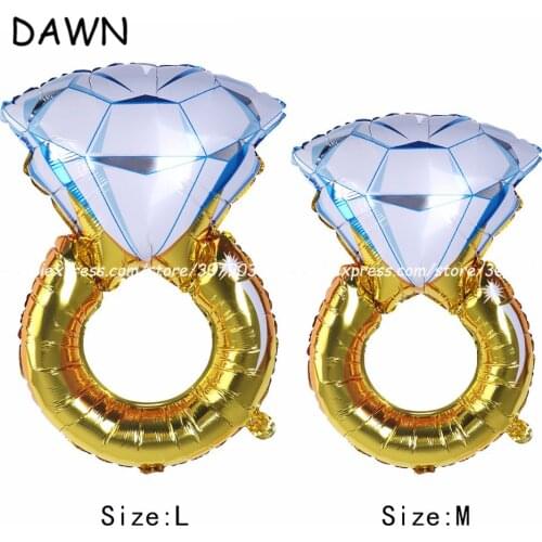 1pcs/lot Big Diamond Ring Balloon Romantic Wedding Bridal Shower Anniversary, Engagement Party Decoration Supplies