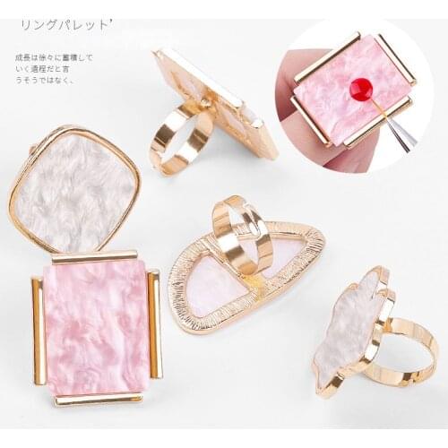 1Pcs Resin Stone Nail Art Palette Finger Ring Plate Acrylic Drawing Color UV Gel Polish Mixing Display DIY Manicure Tool