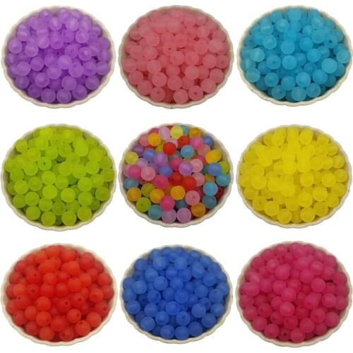 100Pcs/lot Acrylic Beads Frosting Transparent Beautiful New Arrival Gifts Round Beads Wholesale Unique Fashion Jewelry Exquesite