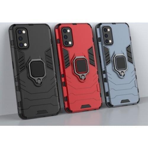 100pcs/lot Hybrid TPU+PC Armor Back Phone Case For OPPO Realme 7 V5 Q2 K7X A53 A32 A33 2020 Reno 4 Pro With Car Ring Bracket