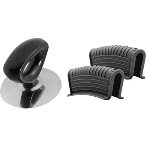 1x Cookware Pot Lid Cover Knob Handle & 2x Thickened Silicone Pan Handle Cover Insulation Cover Pan Ear Clip