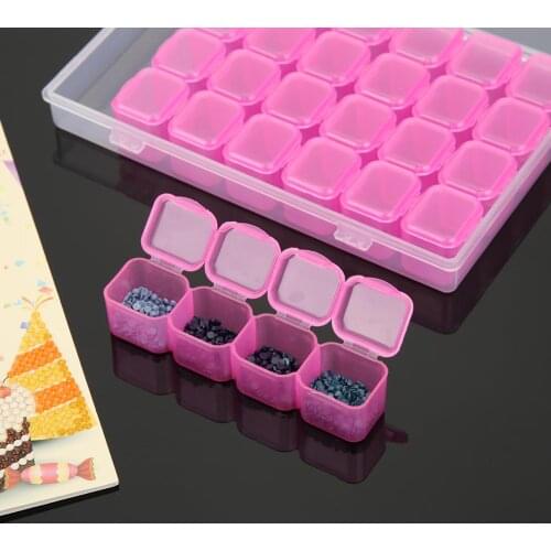 28 Grids Separate Slots Storage Box Practical Ring Bracelet Jewelry Box Diamond Embroidery Crystal Bead Organizer Storage Case