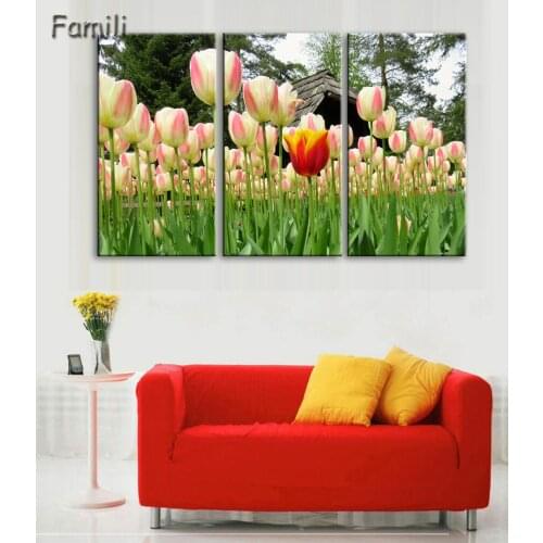 3pcs Hot Sell Modern Painting Purple Flowers Home Decor Canvas Painting Flowers Wall Pictures For Living Room Modular Pictures