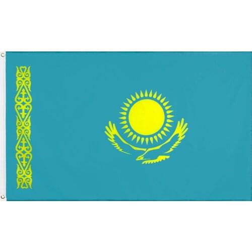 3X5FT Stock High Quality outdoor KZ Kazakh Kazakhstan Flag