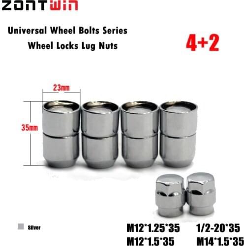 4nuts+2keys MAlloy Wheel Nut Locks, ANTI-SHEFT NUT FOR the wheel/ rims of DODGE Journey Jeep Ford mustang Escape