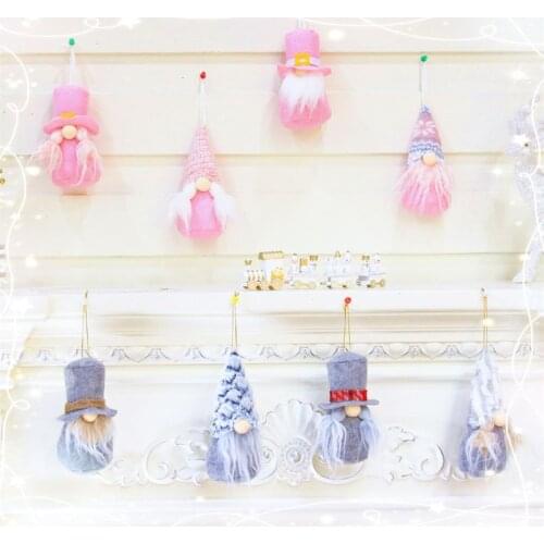 4pcs/set Christmas Elf Swedish Gnome Santa Doll Ornaments Hanging Xmas Tree Fireplace Holiday Home Party Decoration