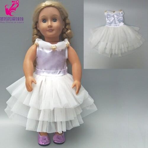 43cm baby Doll accessories celebration white wedding dress 18 inch doll white bride doll dress wear girl birthday gift