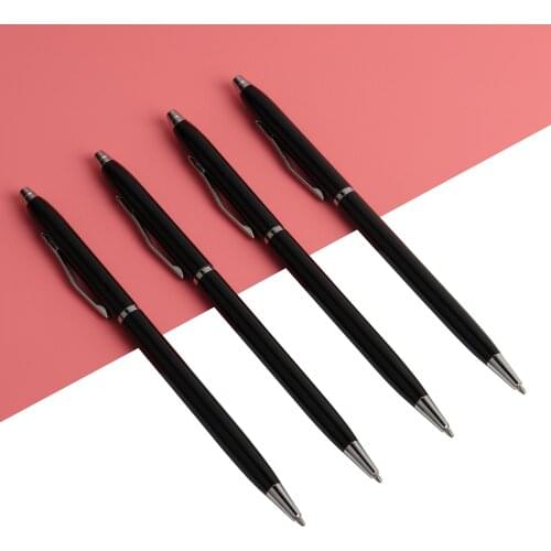 5PCS/LOT GENKKY Pens High quality spin pen Stainless steel rod rotating Metal ballpoint Pen Stationery Ballpens writing 0.7mm