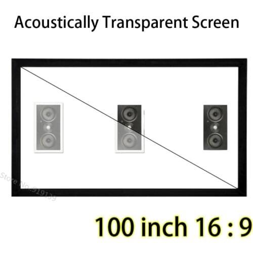 Fixed Frame Projection Screen 100" Diagonal 2213x1245mm Acoustically Transparent Screens Fabric