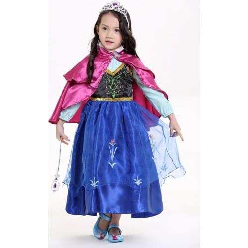 Anime Anna Elsa Princess Party Dress Baby girls' Birthday Gift Halloween Kids Cosplay Costume Vestidos