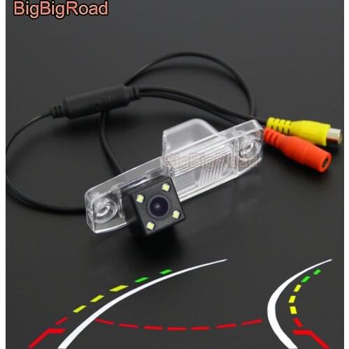 BigBigRoad Car Intelligent Dynamic Tracks Rear View CCD Camera For Hyundai Avant Neo Fludic Elantra XD Sonata YF i45 / Accent MC