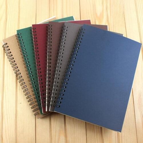 Retro Spiral Coil Sketchbook Kraft Paper Notebook Sketch Painting Diary Journal Student Note Pad Book Memo Sketch Pad