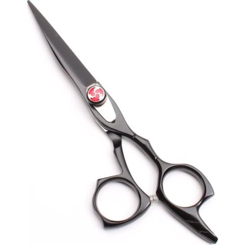 C9017 5.5" 440C Customized Brand Black Professional Hairdressers Scissors Straight Scissors Thinning Shears Solon Hair Scissors