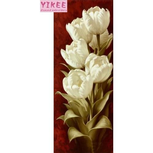 Diamond embroidery flowers,full square,white flowers,diamond embroidery flowers full package sale