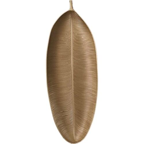 Nordic Decorative Tray Gold Leaves Shape Serving Tray Jewelry Pallet Fruit Snack Dish Table Storage Organizer