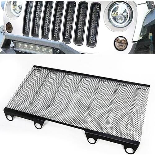 For Jeep Wrangler JK Front Hood Grille Steel Mesh Guard Stainless Steel Mesh Grille Insert For For Jeep Wrangler JK JKU Parts