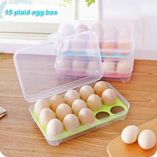 Home Food Storage Case Home Kitchen Simple Multipurpose Egg Food Container Useful Refrigerator Eggs Storage Box 15 Eggs Holder