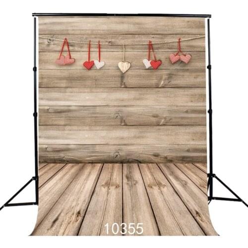 Photography Backdrops Valentines Day Hearts Nostalgia Stripe Wood Floor Portraits Background