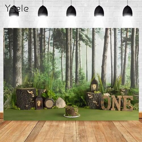 Yeele Baby Shower Backdrop Photocall Jungle Green Trees Interior Birthday Background Photos For Photography Studio Shoot Props