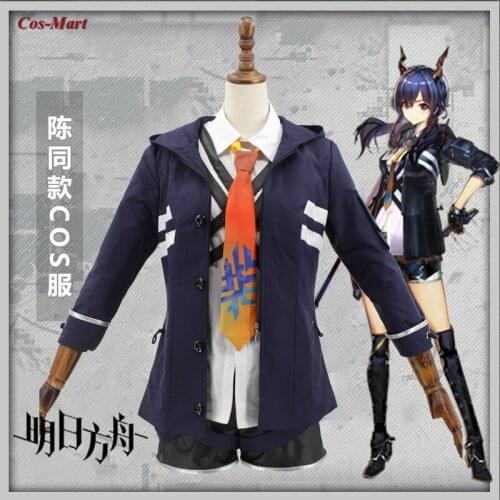 Hot Game Arknights Chen Cosplay Costume Rhode Island Combat Uniform Full Set Female Activity Party Role Play Clothing S-XL