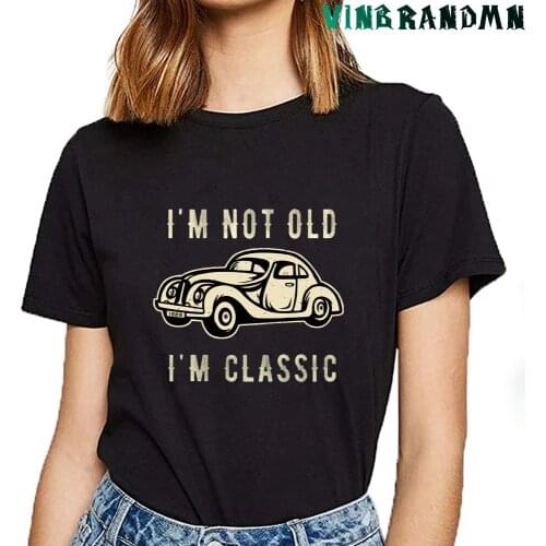 Hipster Slogan I'm not old I'm a classic T shirt Vintage Car T-shirt Retro Automobile Bug T shirts Vehicle Herbie Tops Camisetas