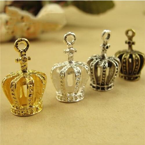 Mibrow 10pcs Gold/Silver Color Crown Bead Caps Connectors Charms End Beads Cap For Bracelet Necklace DIY Jewelry Making Findings