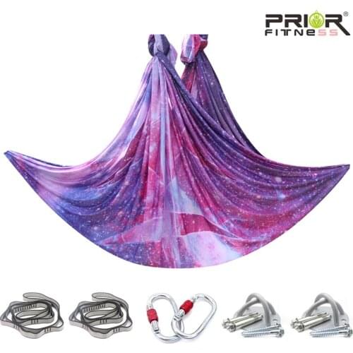 7 Meter Aerial Yoga Hammock set color gradient low-elastic sling stretch belt yoga studio with a full set of accessories