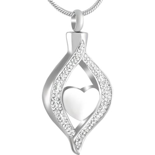 Cremation Jewelry for Ashes Pendant Crystal Teardrop Heart Cremation Urn Necklace Memorial Funeral Necklace for Women