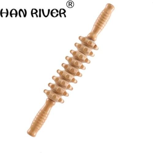 Massage lamented the waist neck leg wooden massager yoga meridian rod body massage stick rolling back