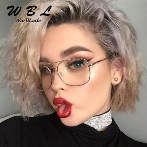 WarBLade Men Gold Glasses Women Optical Lens metal alloy Flat Top Eyeglass optical lens Eyewear for Man ultra-light Hot thin