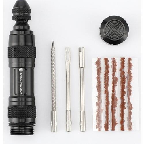 Portable Bicycle Tire Repair Kit Tire Repair Rubber Strip And Bicycle Tire Repair Drill MTB Road Bike Tubeless Repair Tool Resto