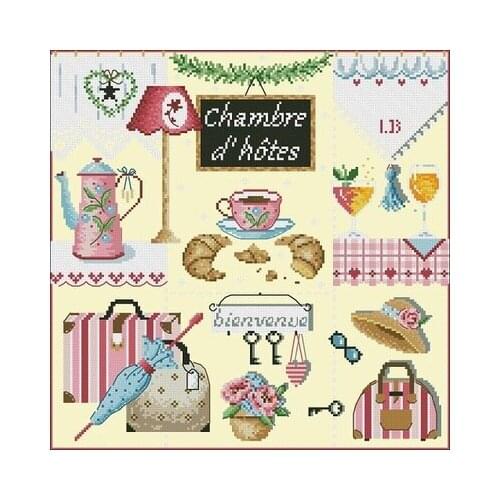 Lady Lafite Series-Travel Luggage Counted Cross Stitch 11CT 14CT 18CT Cross Stitch Kits Embroidery Needlework Sets
