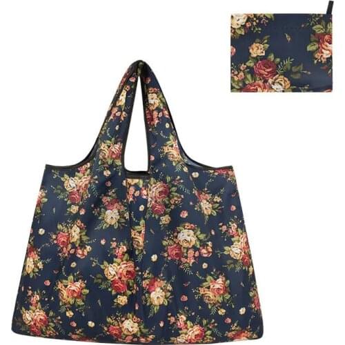 Large Size Nylon Womens Shopper Reusable Foldable Bag Shopping Bag Handbag Environmental Bag Out Shoulder Bag