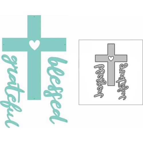 New Cross Blessed Grateful Word 2020 Metal Cutting Dies for DIY Scrapbooking and Card Making Decorative Embossing Craft No Stamp