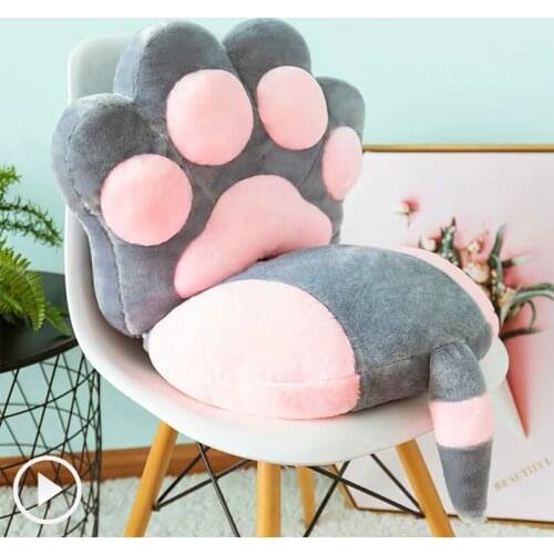 Winter Plush Cat Paw Pad Warm Soft Seat Cushion Back Cushion Chair Cushion Chair Back Butt Cushion Cushion Cute Toys